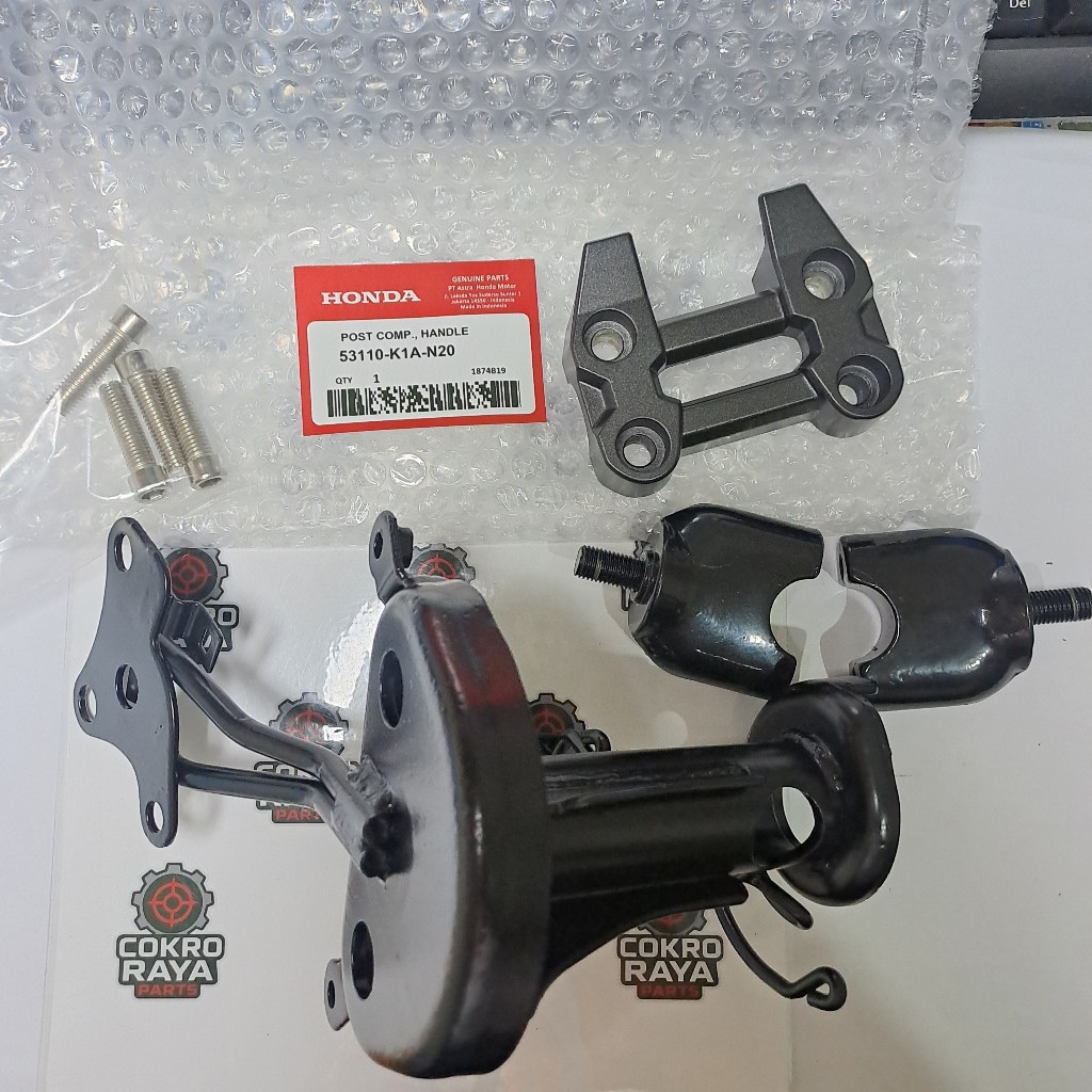 [OEM] DUDUKAN STANG BEAT STREET  2020 K1A + RAISER BAWAH + KLEM ATAS(SEGI EMPAT ORI) + BAUT L(4BH)