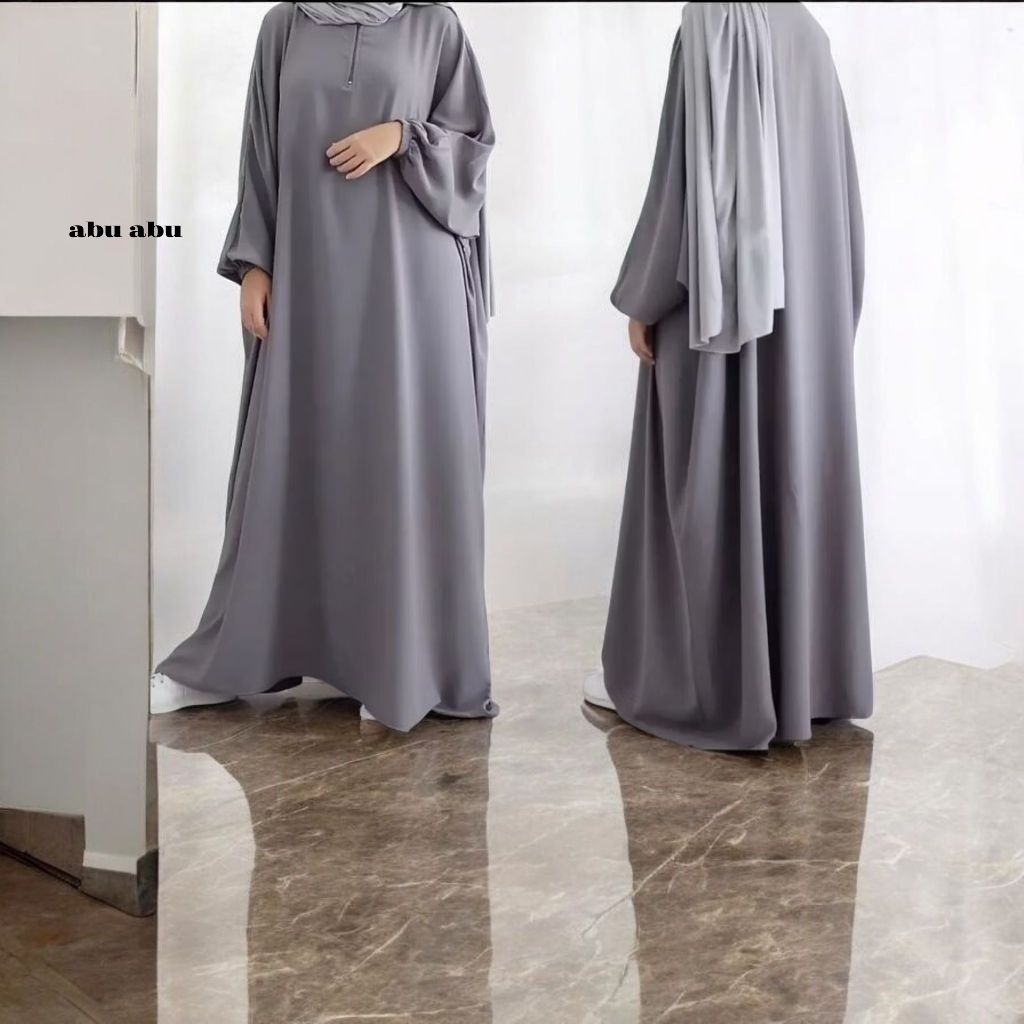 Abaya kaftan polos kaftan lengan karet all size abaya remaja