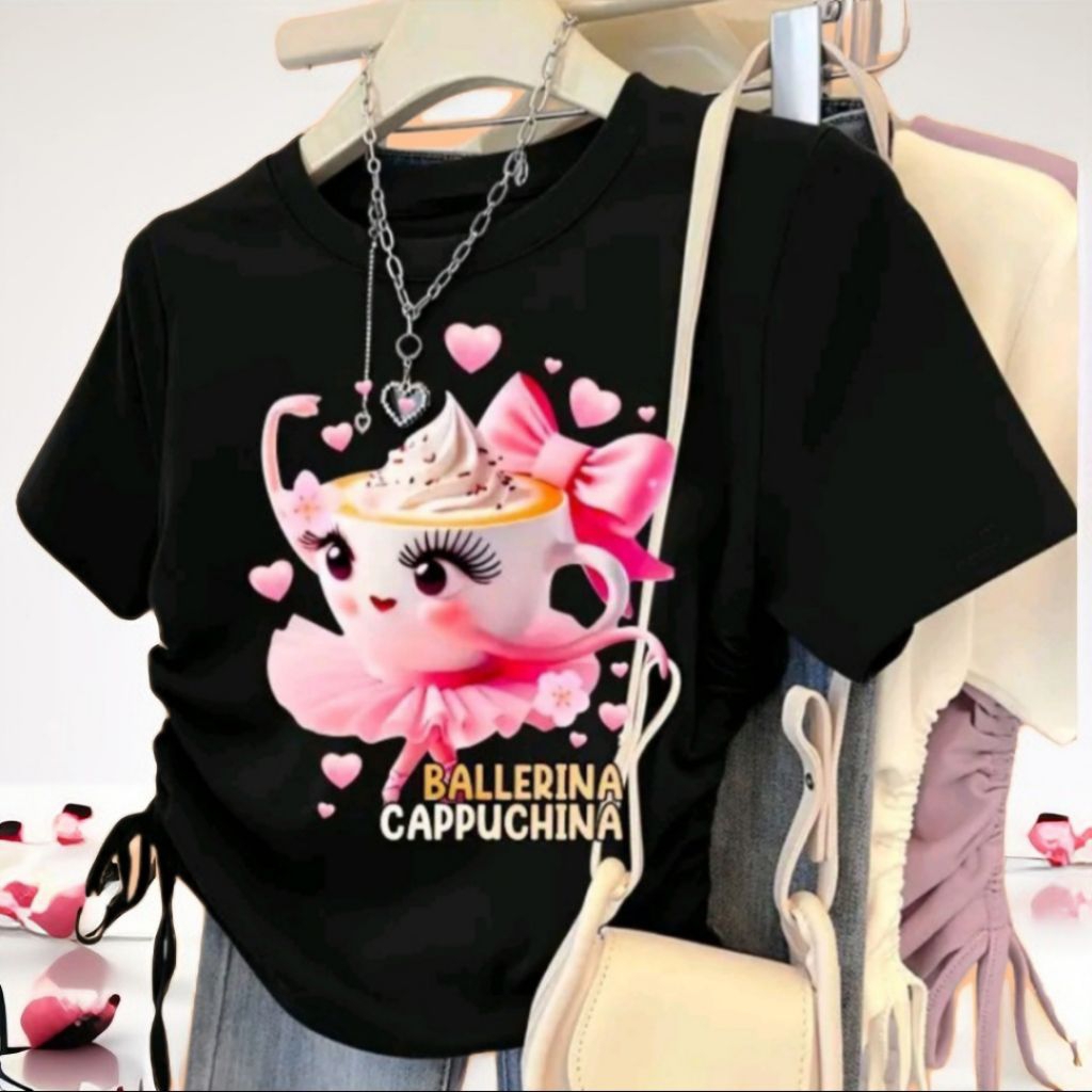 Kaos Anak Crop Top  Perempuan// Bahan Katun Usia 2-7 Tahun
