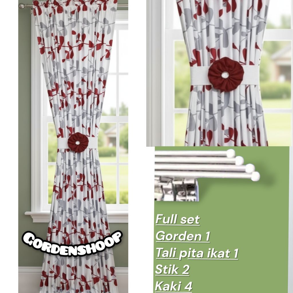 Paket Lengkap full set Gorden jendela minimalis Gorden kupu kupu gorden aesthetic