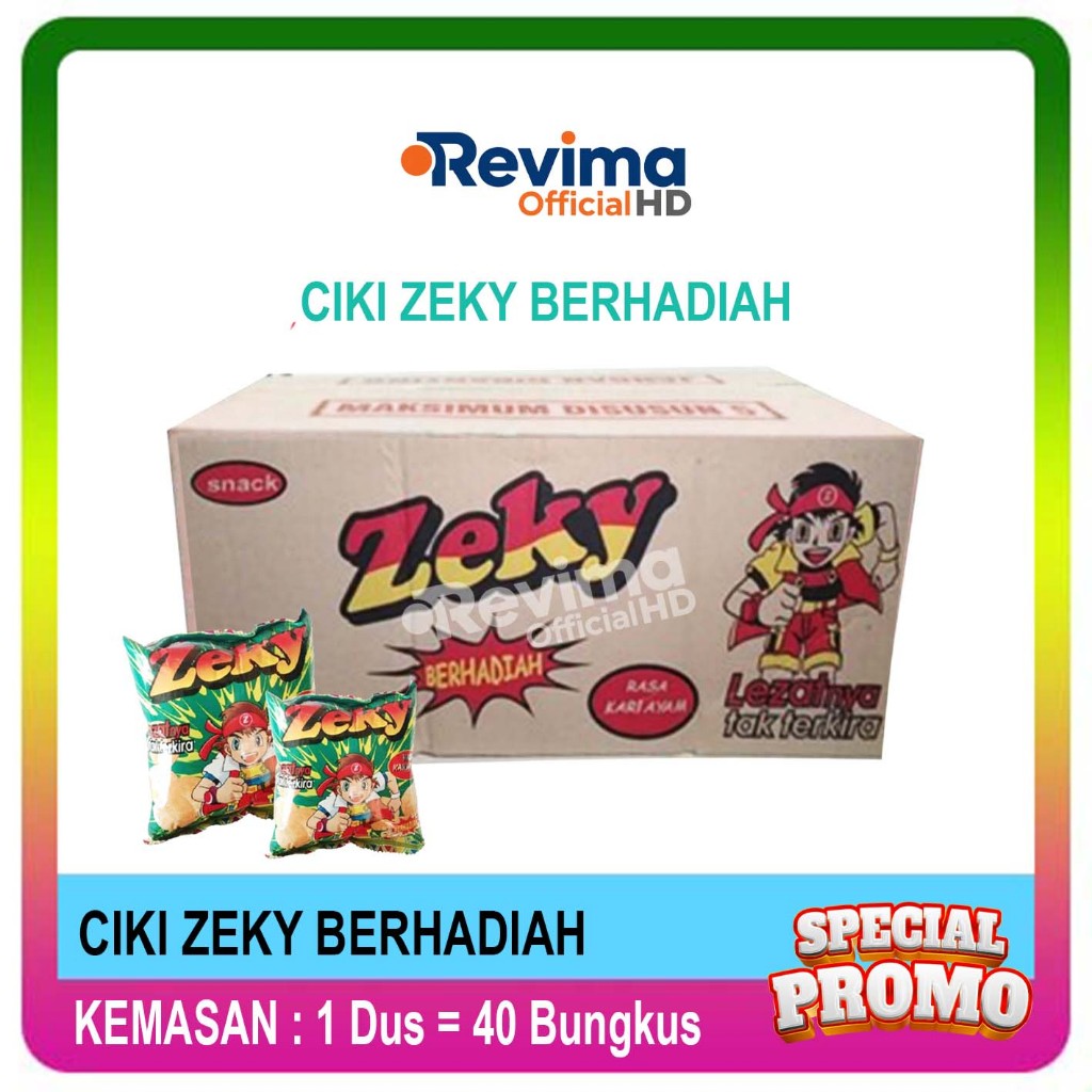 Chiki Zeky Berhadiah Uang Tunai Kemasan 1 Dus Isi 40 Bungkus