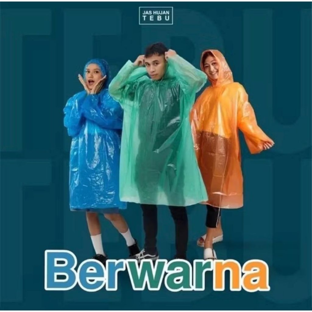 Jas Hujan Plastik Ponco Cap Tebu / Jas Hujan plastik travelling