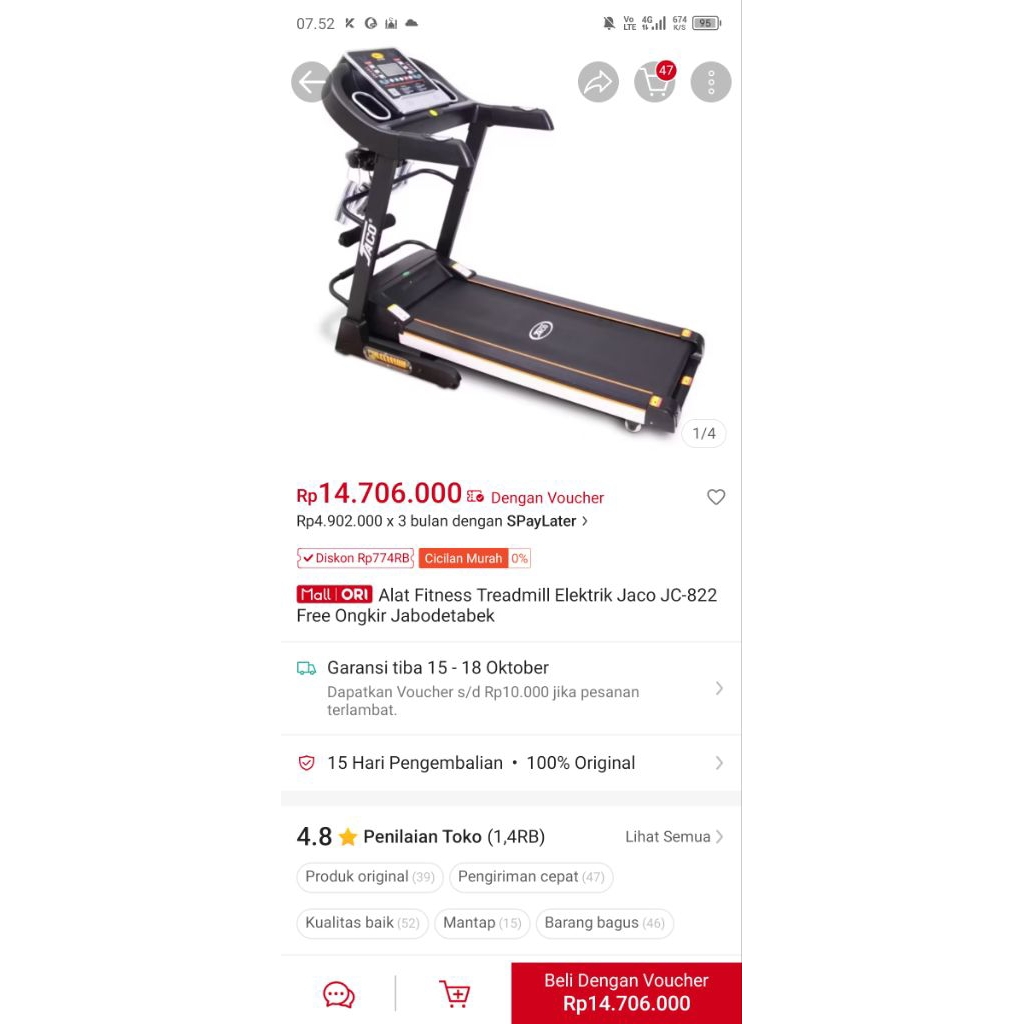 treadmill jaco 822 second