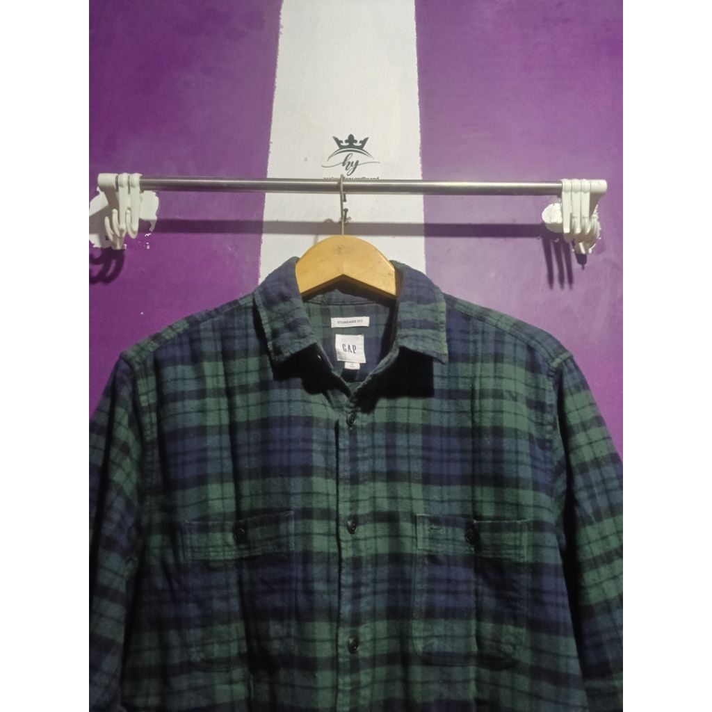 kemeja unisex l flanel GAP original second