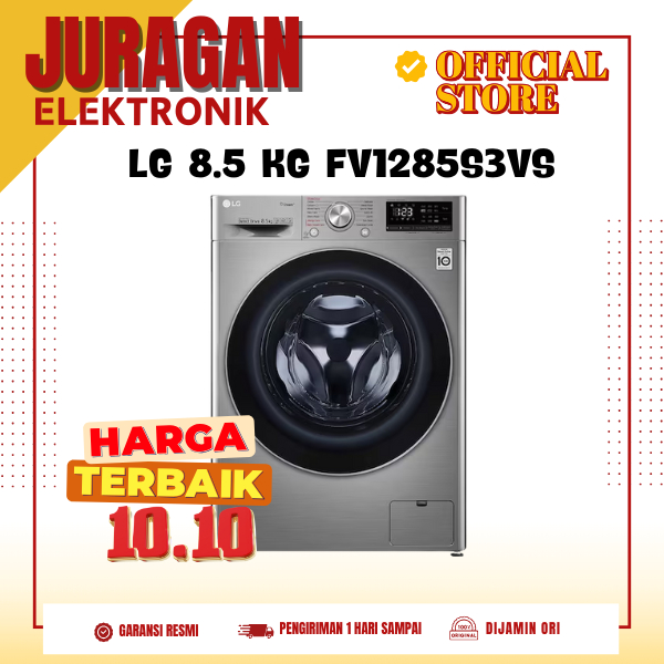LG FV1285S3VS Mesin Cuci Front Loading 8.5Kg//V1285S3VS//LGFV1285S3VS/FV1285
