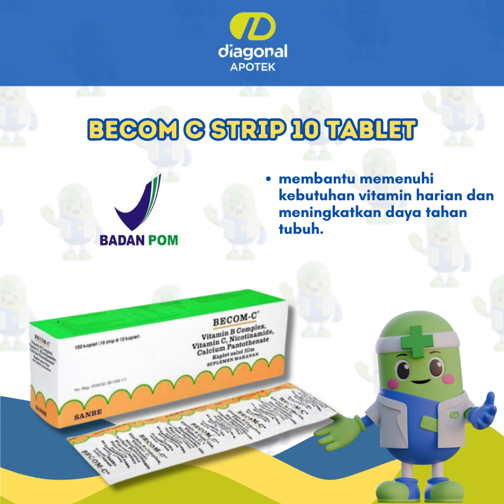 Becom C & Becom Zet Strip 10 Tablet Vitamin Daya Tahan Tubuh