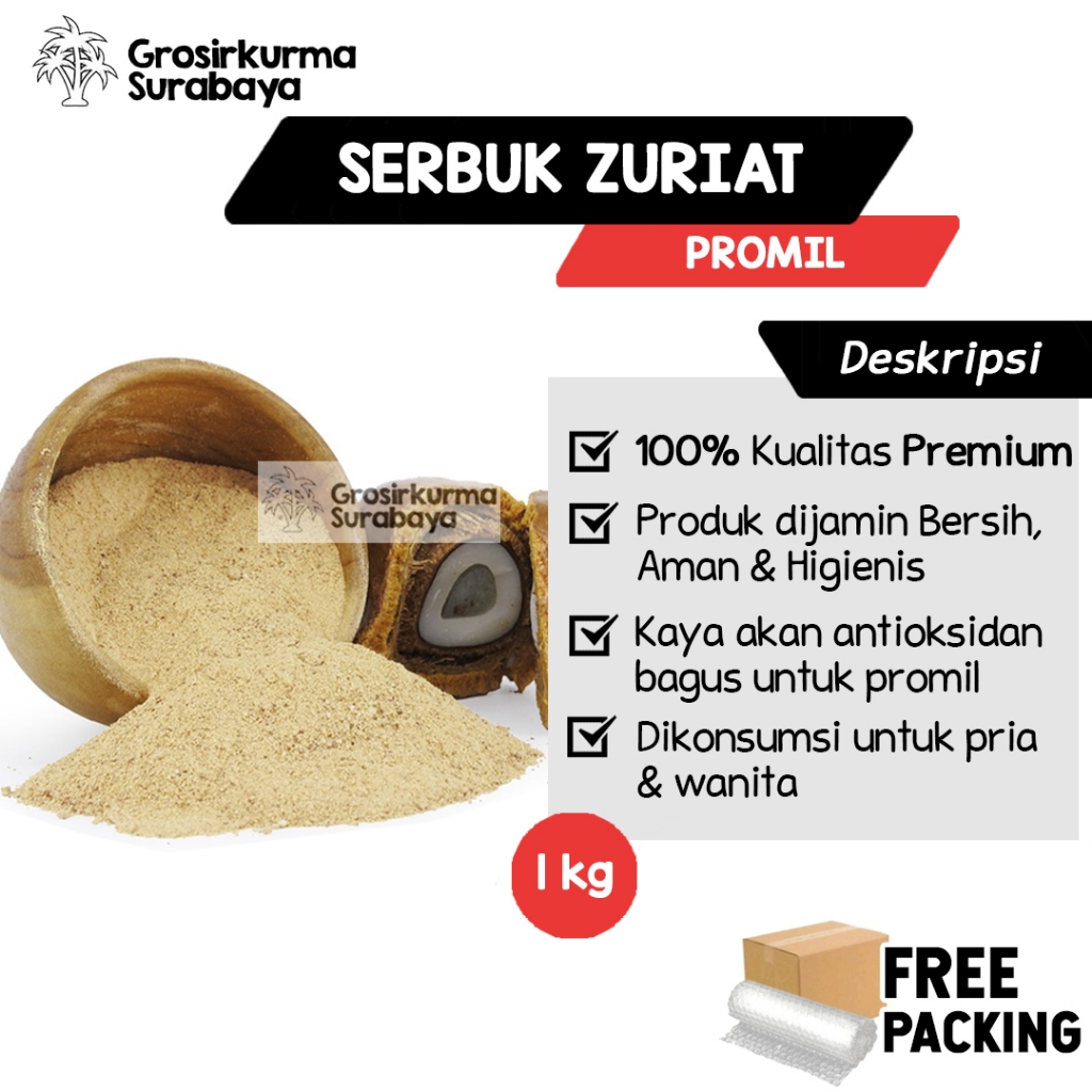 SERBUK ZURIAT 1KG ASLI Tanpa Campuran murni Buah Zuriat Program Kesburuan Pria & Wanita