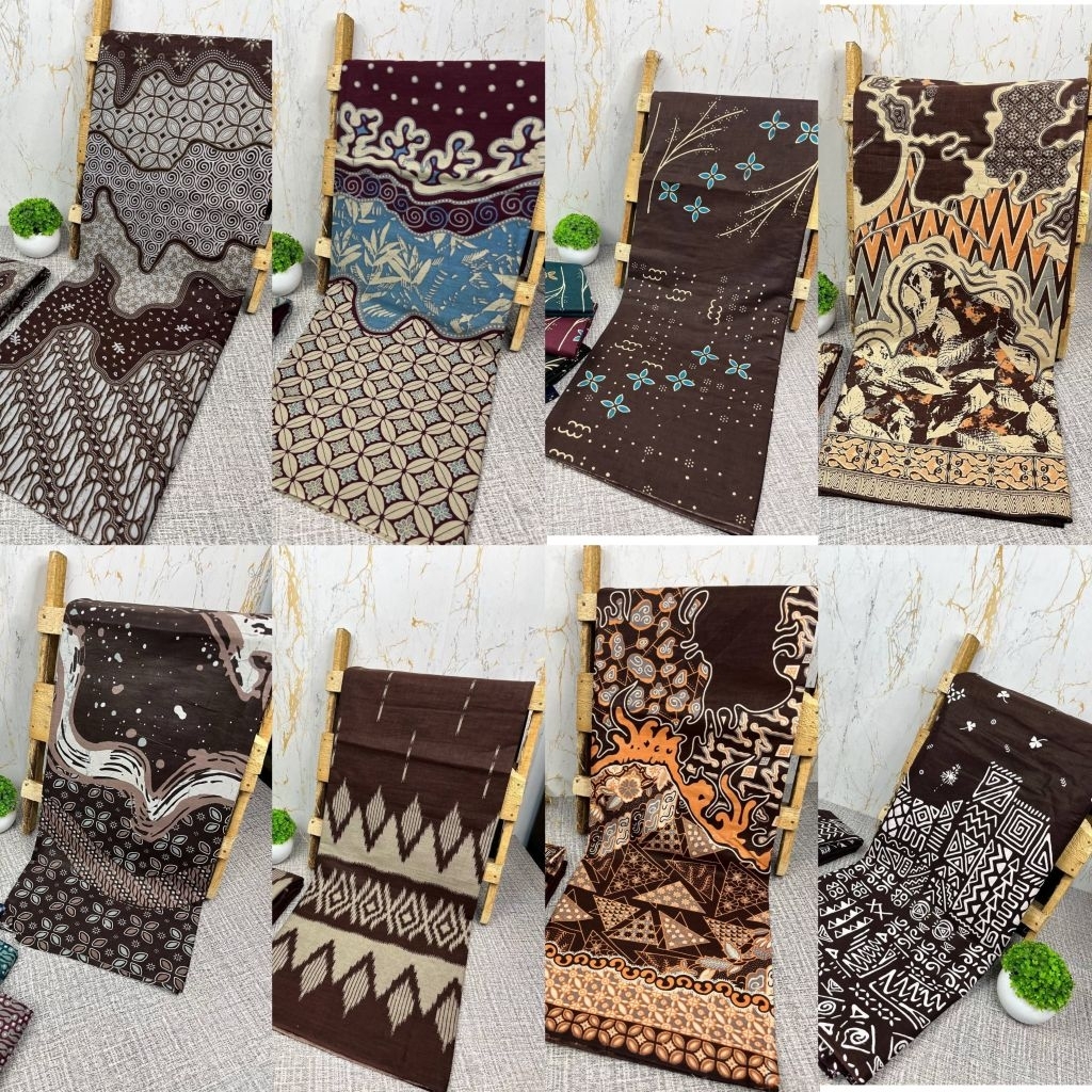 KAIN BATIK FASHION BATIK HALUS WARNA COKLAT MAHOGANI KAIN BATIK MAHOGANY