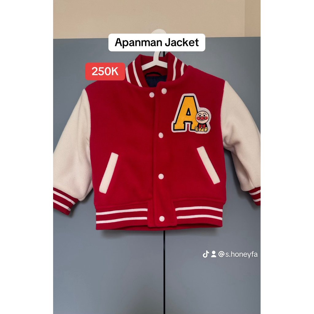 Preloved Jacket Varsity Anpanman Japan Kids Size 2Y
