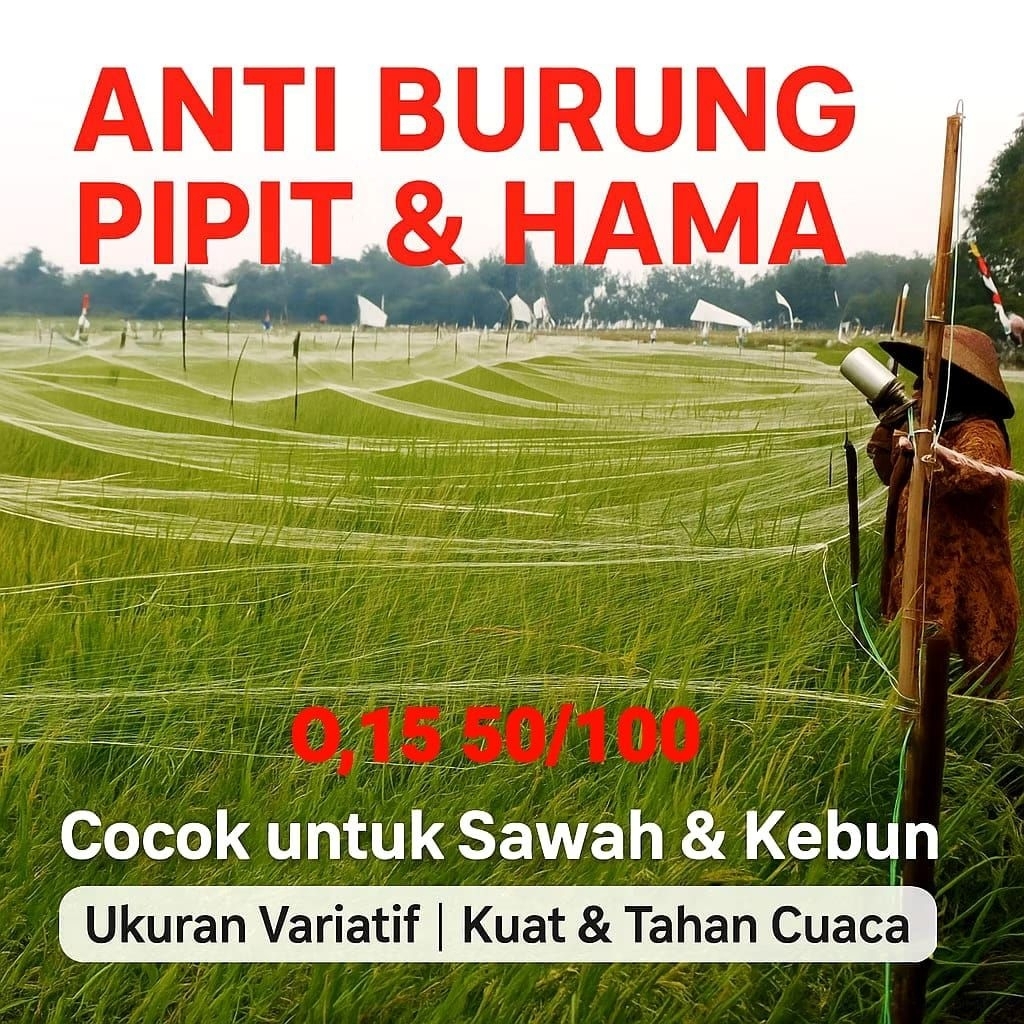 Jaring Burung Sawah / Jaring Emprit / Jaring Padi 0,15 50/100 YOKO