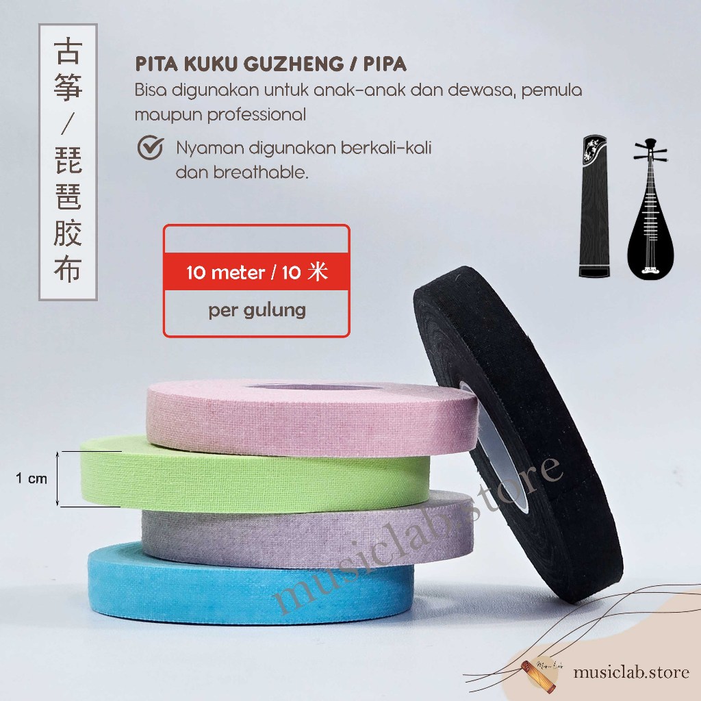 MUSIC LAB 10M Plaster Kuku Guzheng / Perekat kuku Kecapi / Guzheng tape / Plester kuku / Isolasi Kuk