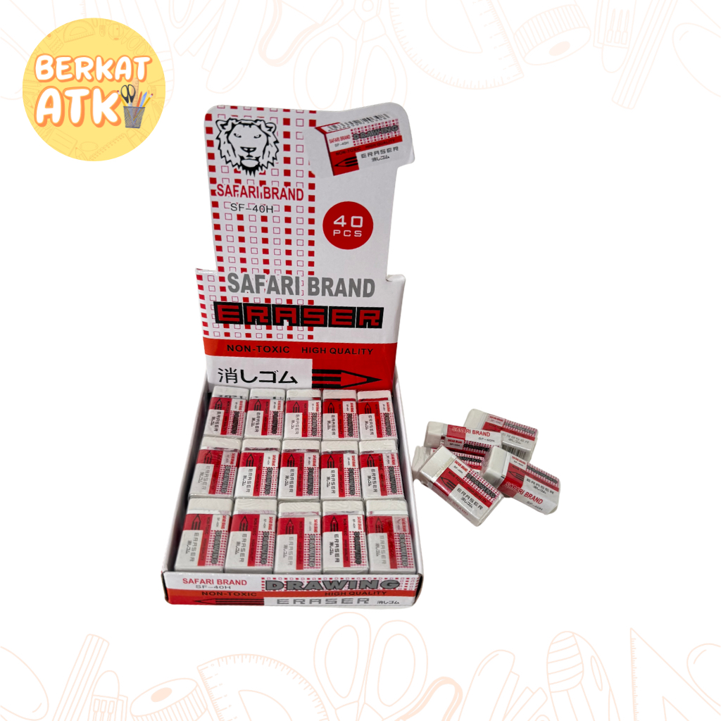 (1 BOX) Penghapus Putih Safari Brand / Stip Putih Safari Brand / Eraser