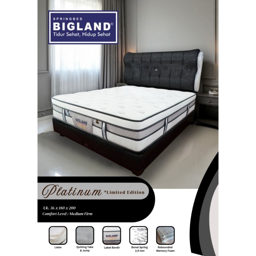 Springbed Bigland Platinum Ukuran 180x200cm Rebounded Memory Foam