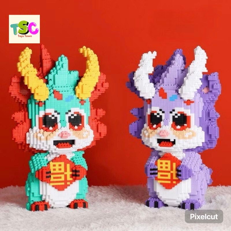 Tsc Nano Blocks Cny New Year Edition Medium 3D Model, Mainan Blok Susun, Blok Konstruksi Diy, Dekorasi Hiasan Karakter Animasi, Hadiah Kado Anak