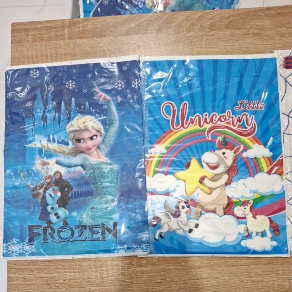 plastik bingkisan ulang tahun anak frozen spiderman unicorn kemasan snack souvenir bday anak laki pe