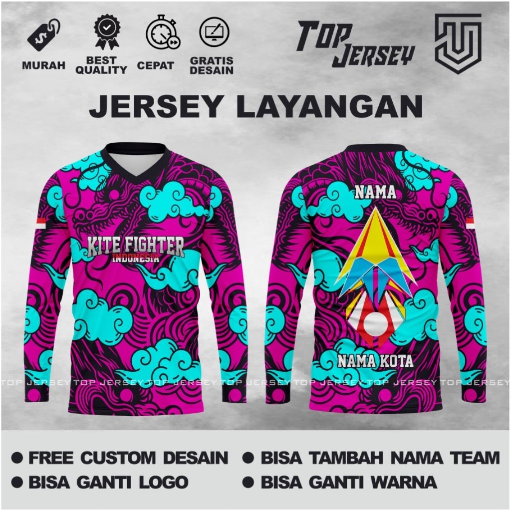 Jersey Layangan Desain Custom Lengan Panjang