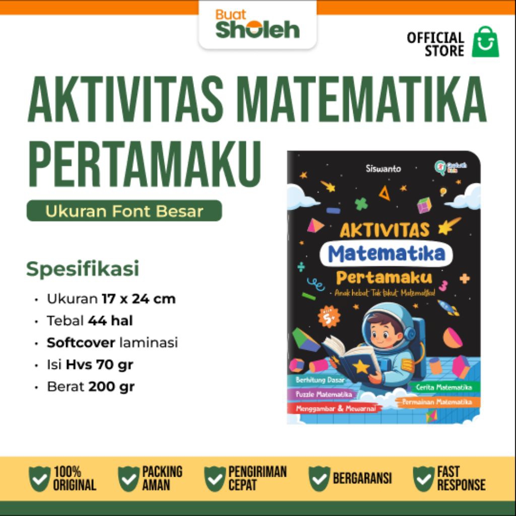 Aktivitas Matematika Pertamaku untuk 5 tahun ll Buku TK ll buku anak tk dan paud II Buku belajar ana