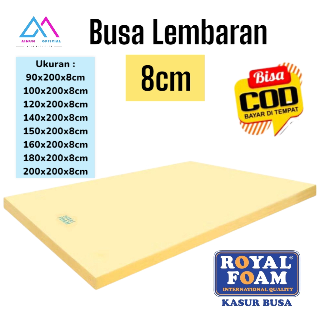 Busa Royal Foam Tebal 8cm Busa Kuning Yellow Density 16 Original Furniture Mebel Kasur Matras