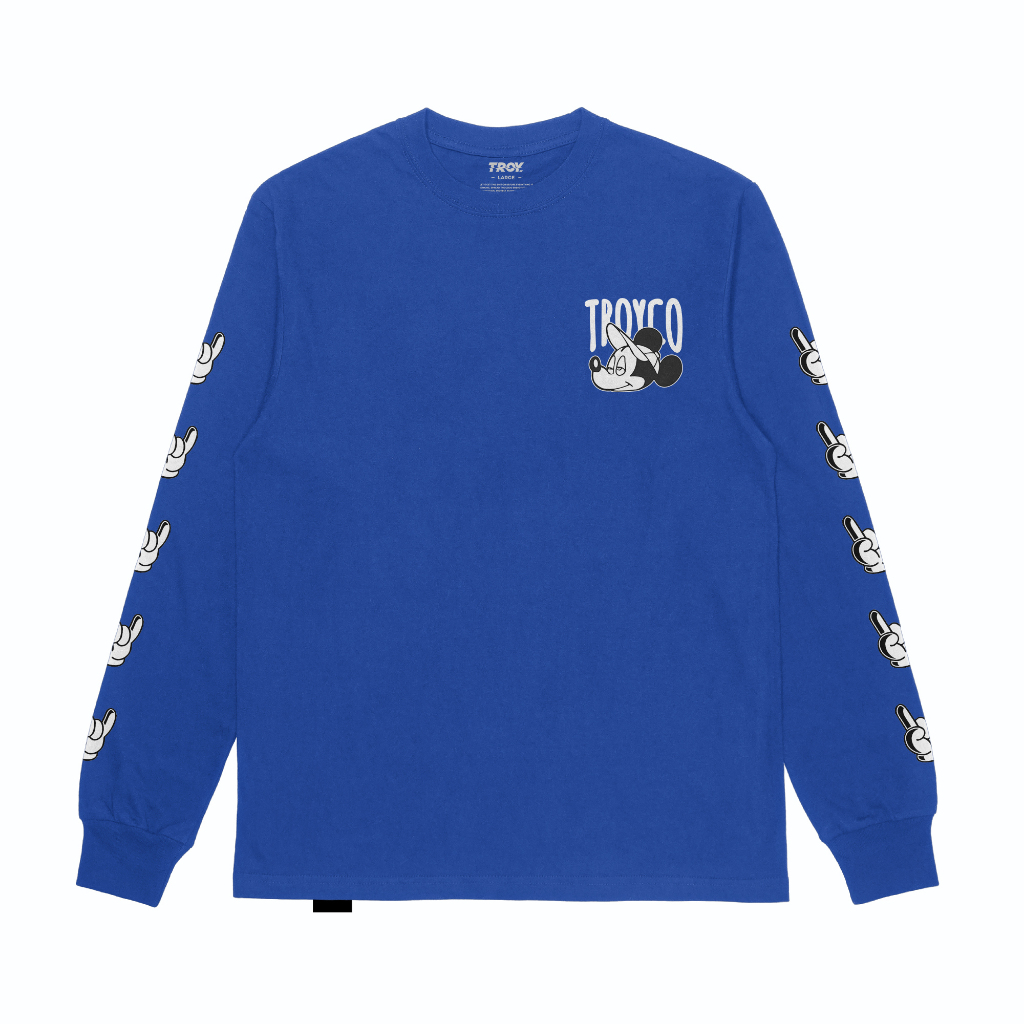 Troy Company Longsleeve Tshirt Benhur Mickey - Kaos Lengan Penjang Biru Benhur LSD 3351