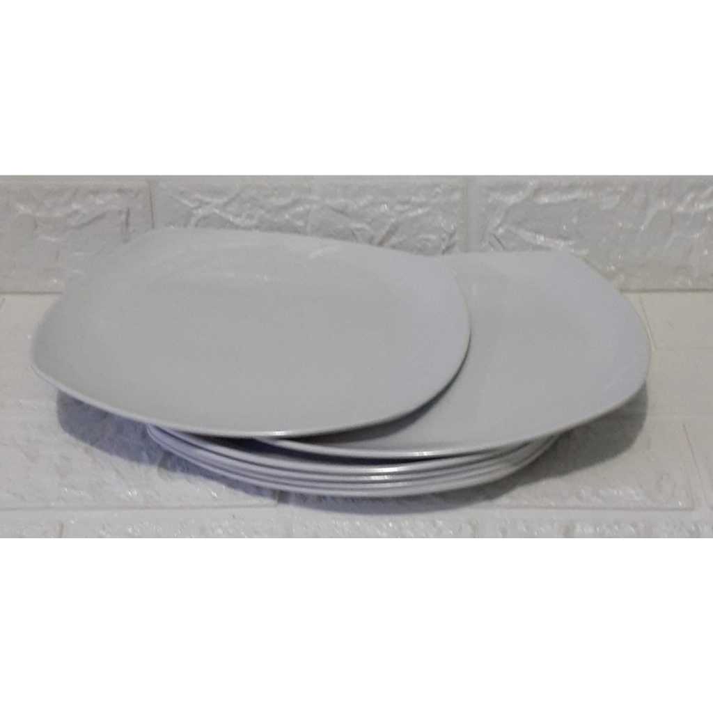 12 pcs piring melamin kotak segi / piring melamin,piring segi