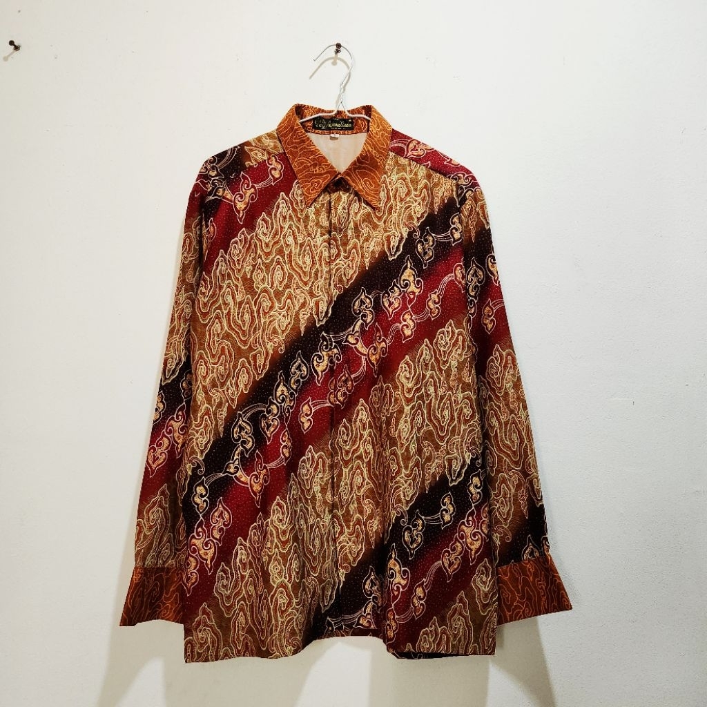 PRELOVED ARJUNA WEDA KEMEJA BATIK LENGAN PANJANG KEMEJA BATIK PRIA