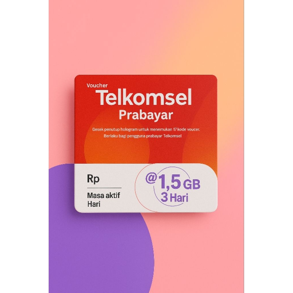 VOUCHER TELKOMSEL 1.5GB/ 3H SUMBAGSEL | MINIMAL ORDER 20PCS