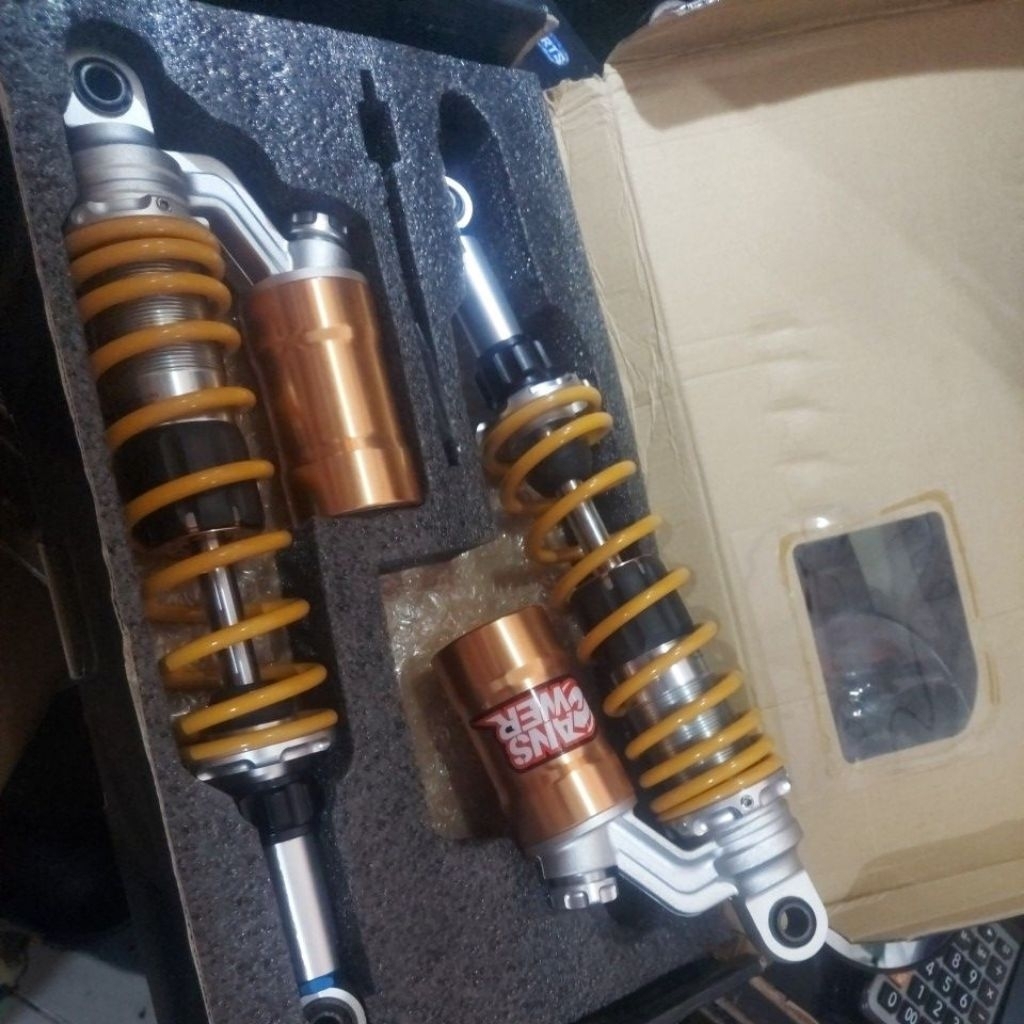 DOUBLE ADJUSTABLE DAMPING ANSWER DZQ-008 360MM ORIGINAL RED/GOLD,SHOCK BELAKANG 360MM VARIASI ANSWER