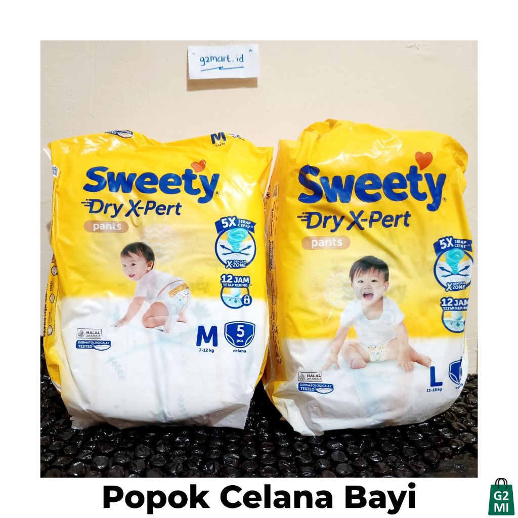 Sweety Bronze Pants Mini Pack Size M5 L5 1 Pack Isi 5 Pcs Model Tipe Celana Dry Xpert Popok Bayi Sek