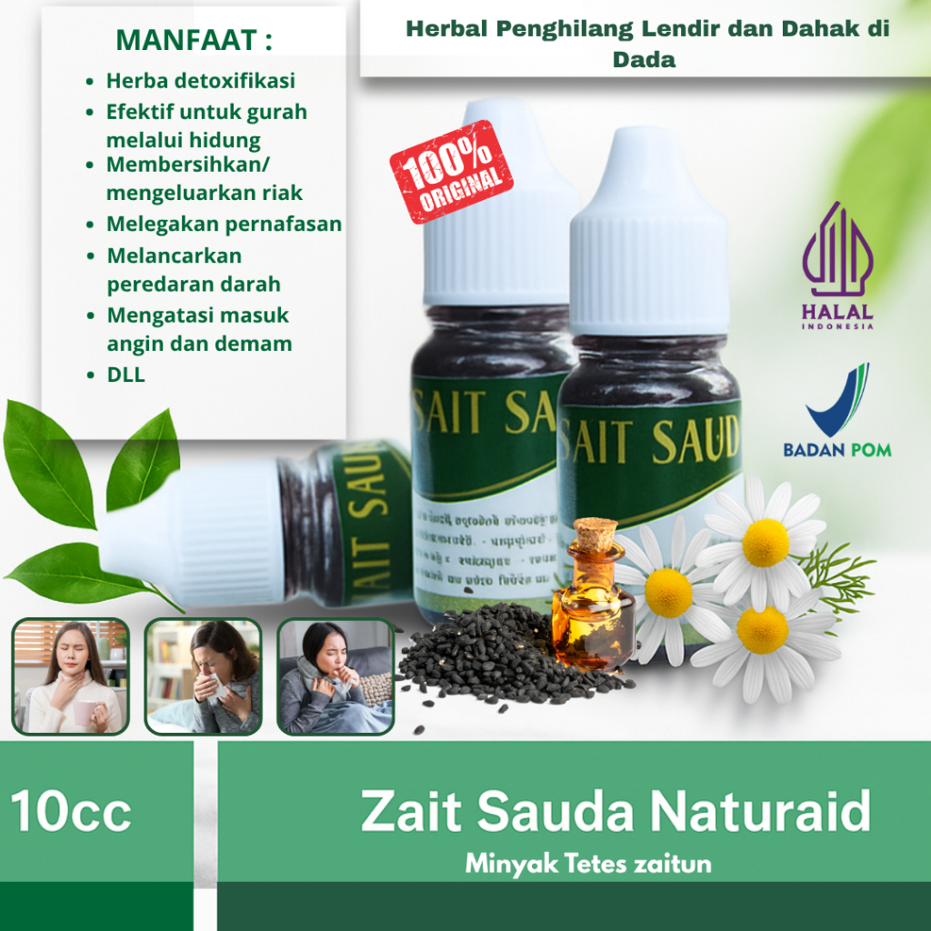 Zait Sauda Naturaid Asli Herbal Penghilang Lendir dan Dahak di Dada