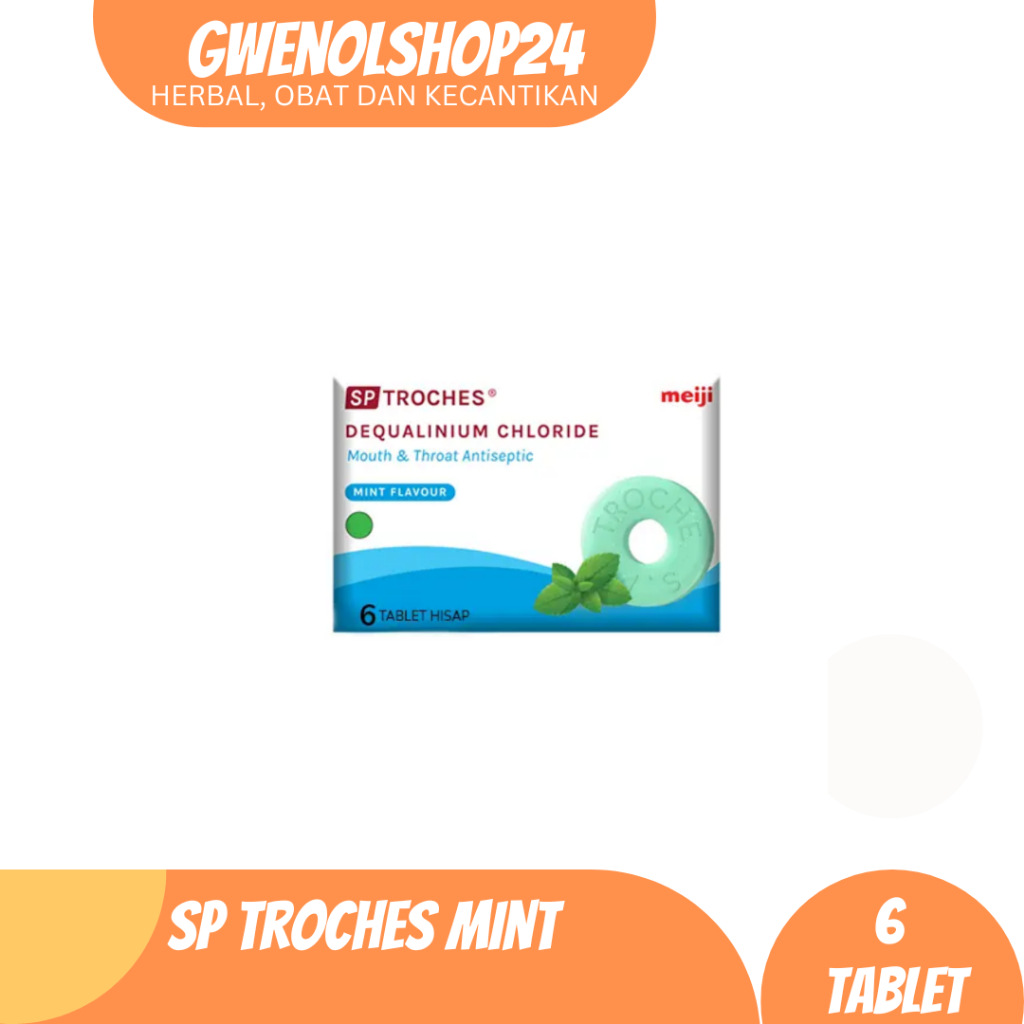 SP Troches 6 Tablet Hisap Mint Meiji | Obat Sakit Tenggorokan / Obat Radang