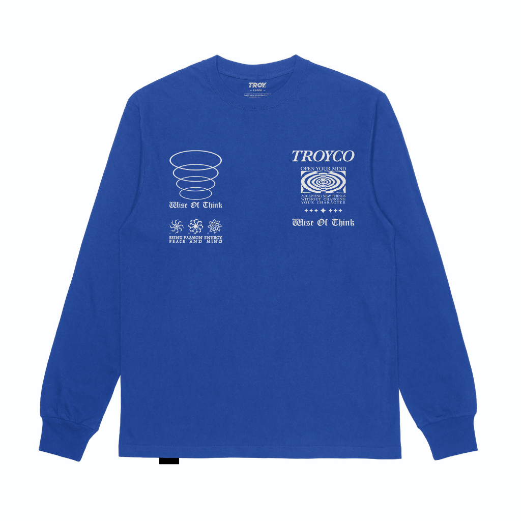 Troy Company Longsleeve Tshirt Benhur Wise Of Think - Kaos Lengan Penjang Biru Benhur LSD 3354