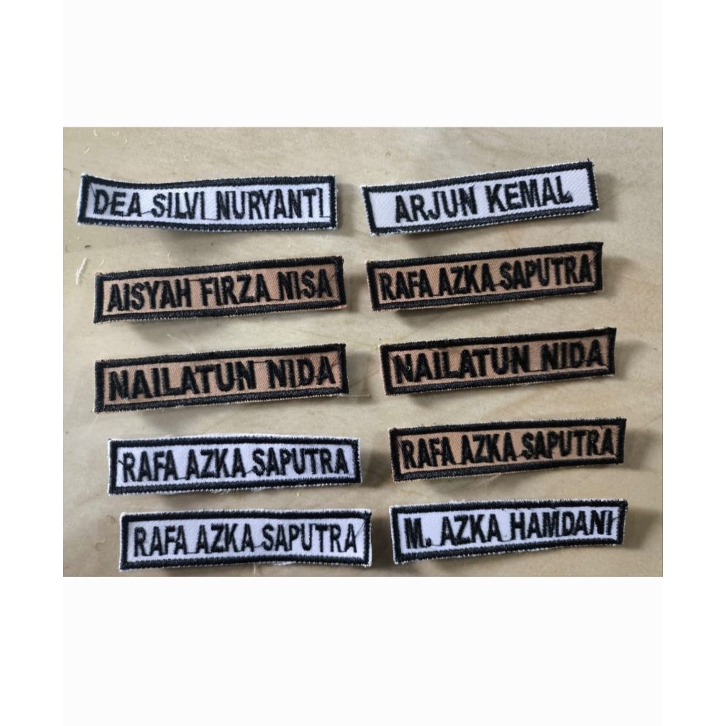 Bet Nama Sekolah / Bet bordir Nama Seragam SD SMP SMA / Nama Dada Seragam Sekolah / Bordir Nama Bord