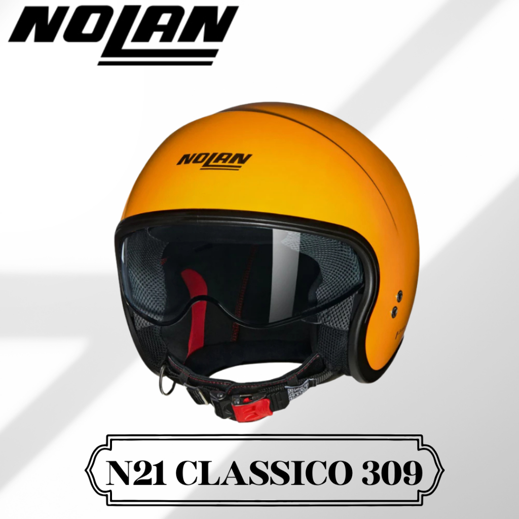 Nolan N21 Classico 309 Orange Helm Half Face Retro Mini Jet Vespa Scooter Helmet SNI ECE