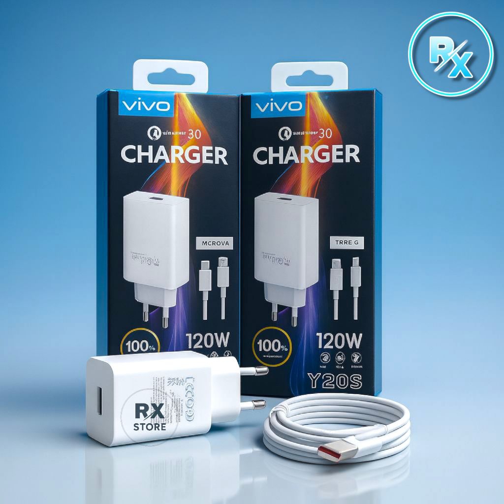Travel Charger Vivo Y20S 180W Kepala Casan HP Fast Charging Micro USB dan Type-C