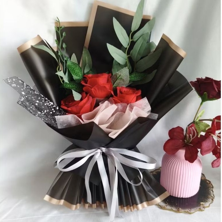 Buket Bunga Artificial 3 kuntum mawar