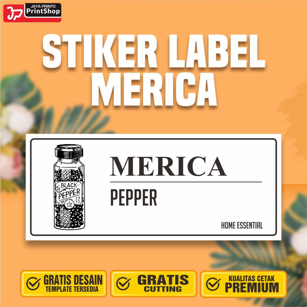 Stiker Label Bumbu Dapur Merica Ready Tahan Air_STICKER