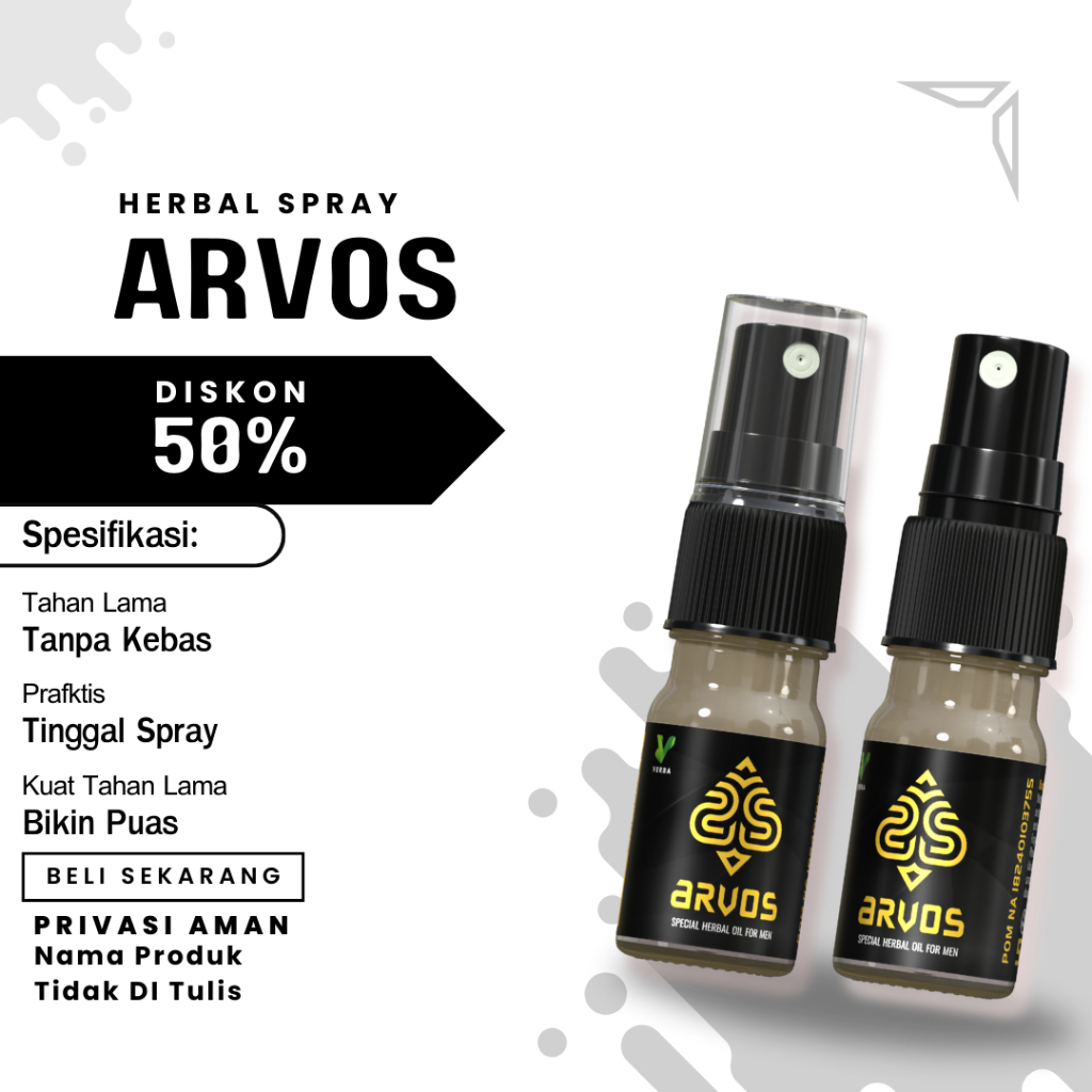 Arvos minyak pijat ORI Obat Kuat Herbal Pria Tahan Lama - ARVOS Spray BPOM