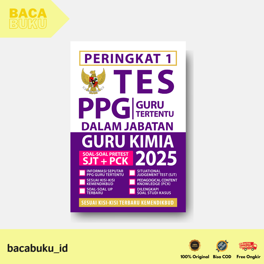 BUKU REFERENSI : PERINGKAT 1 TES PPG GURU TERTENTU GURU KIMIA 2025 - Media Eduka