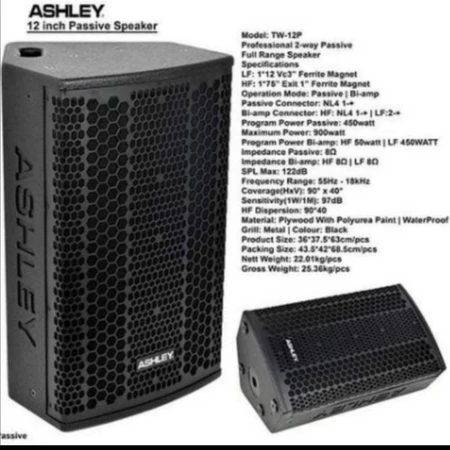 SPEAKER PASIF ASHLEY TW12P TW 12P TW12 P ORIGINAL