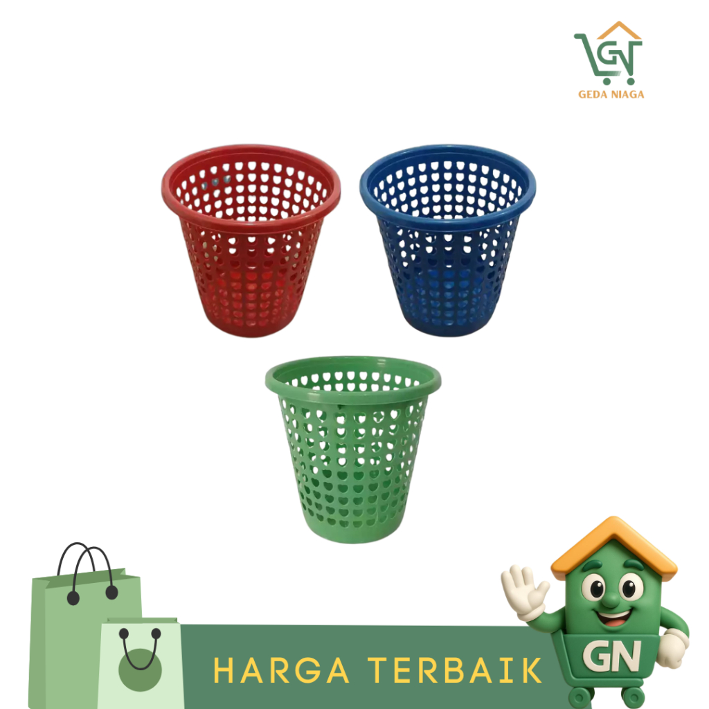 KERANJANG SAMPAH MEDIUM LOVE / KERANJANG SAMPAH PLASTIK / TONG SAMPAH PLASTIK