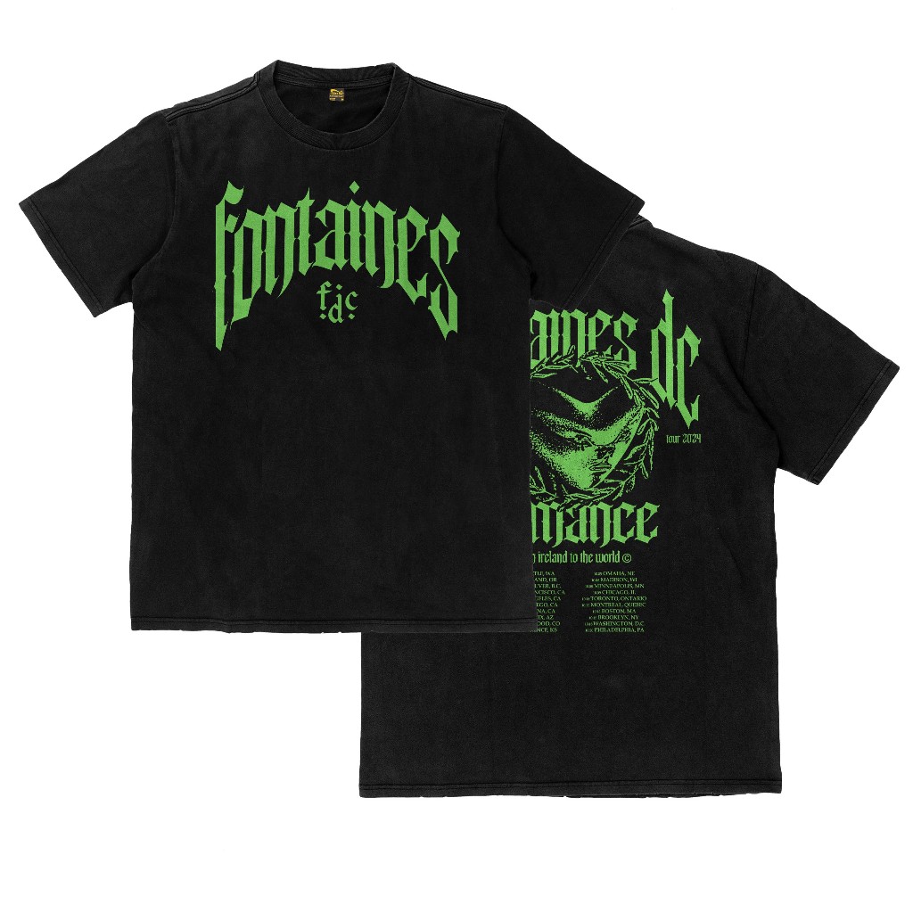 [ORI] Kaos Fontaines DC Romance Tour 2024 Band Post Punk Flexinc Tebal T Shirt Katun 16s Heavyweight