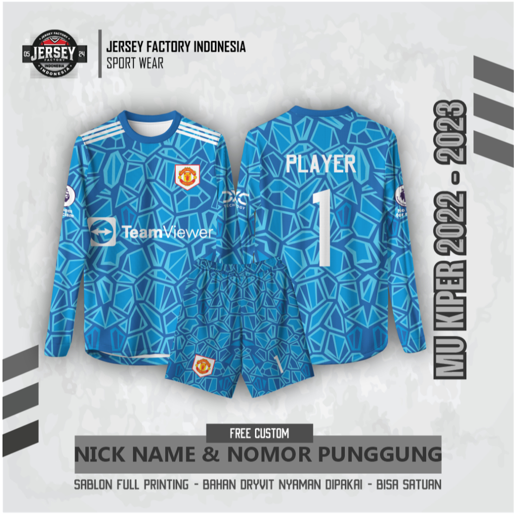 Jersey Sepak Bola MU KIPER 2022-2023 PANJANG Free Custom Nama dan Nomor Untuk Dewasa dan Anak Anak