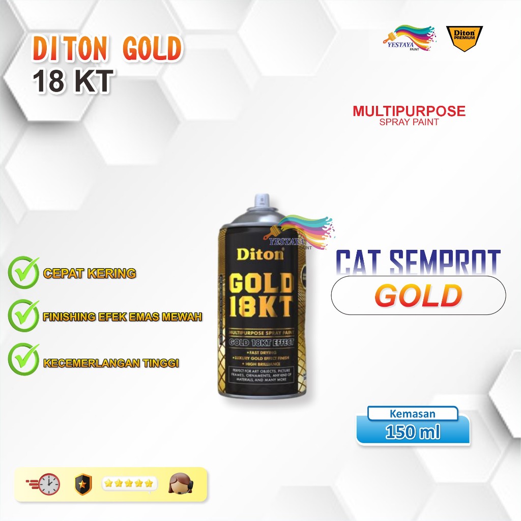 Pilox Diton Metallic Gold 18KT 24KT Emas Pilok Pylox