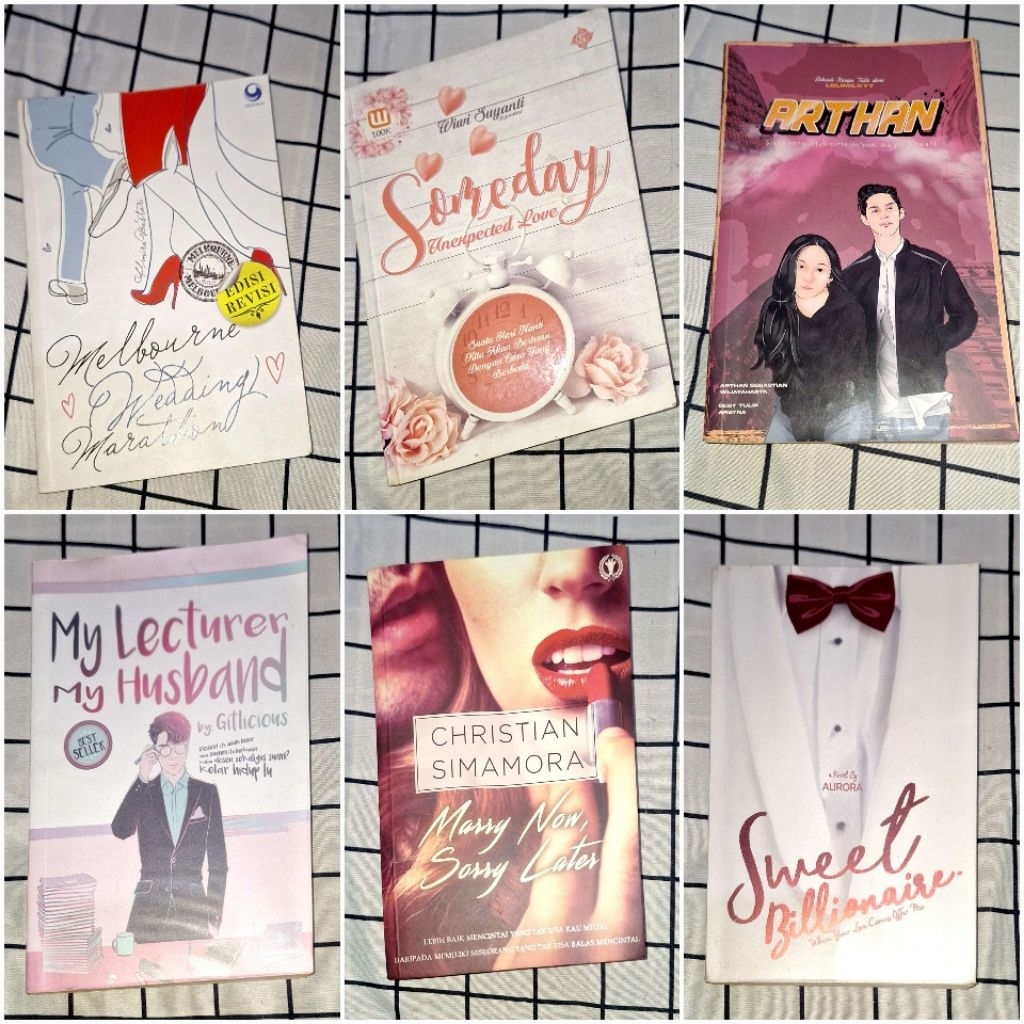 PRELOVED NOVEL Melbourne Wedding Marathon, Someday Unexpected Love, Arthan, My Lecture My Husband, M