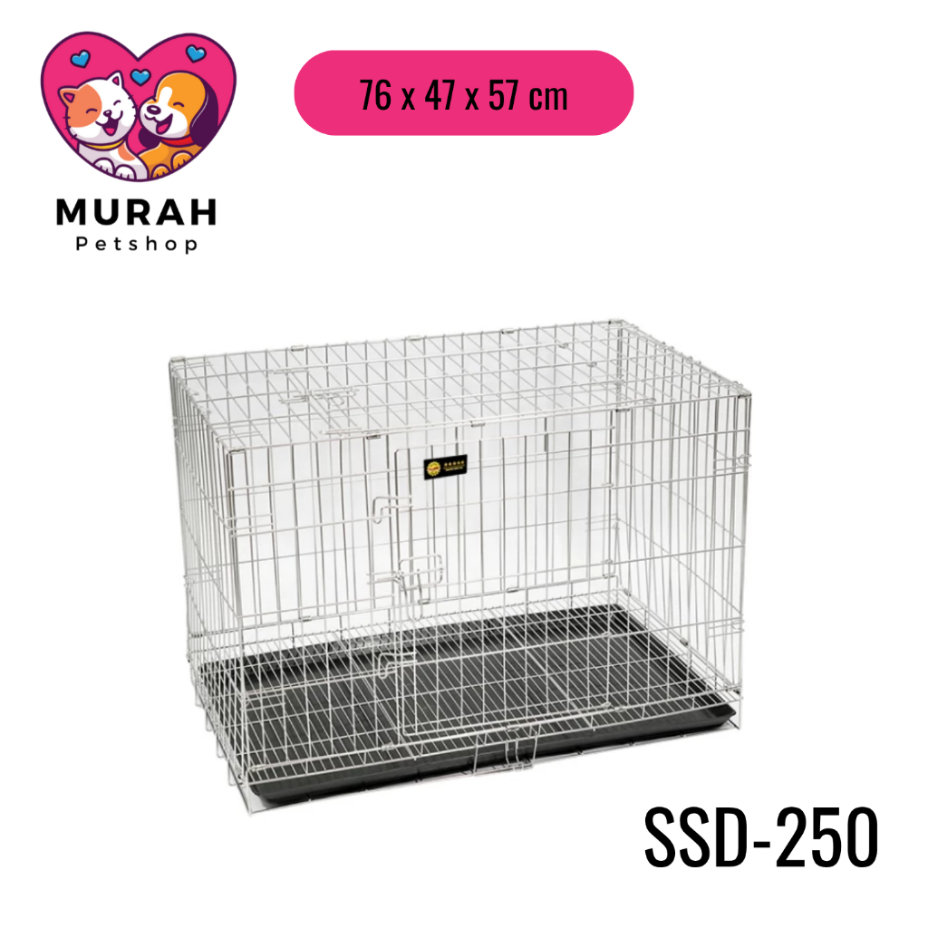 Kandang Anjing Kucing OCTAGON SSD-250 Kandang Lipat Stainless Steel Anti Karat dan Tahan Lama