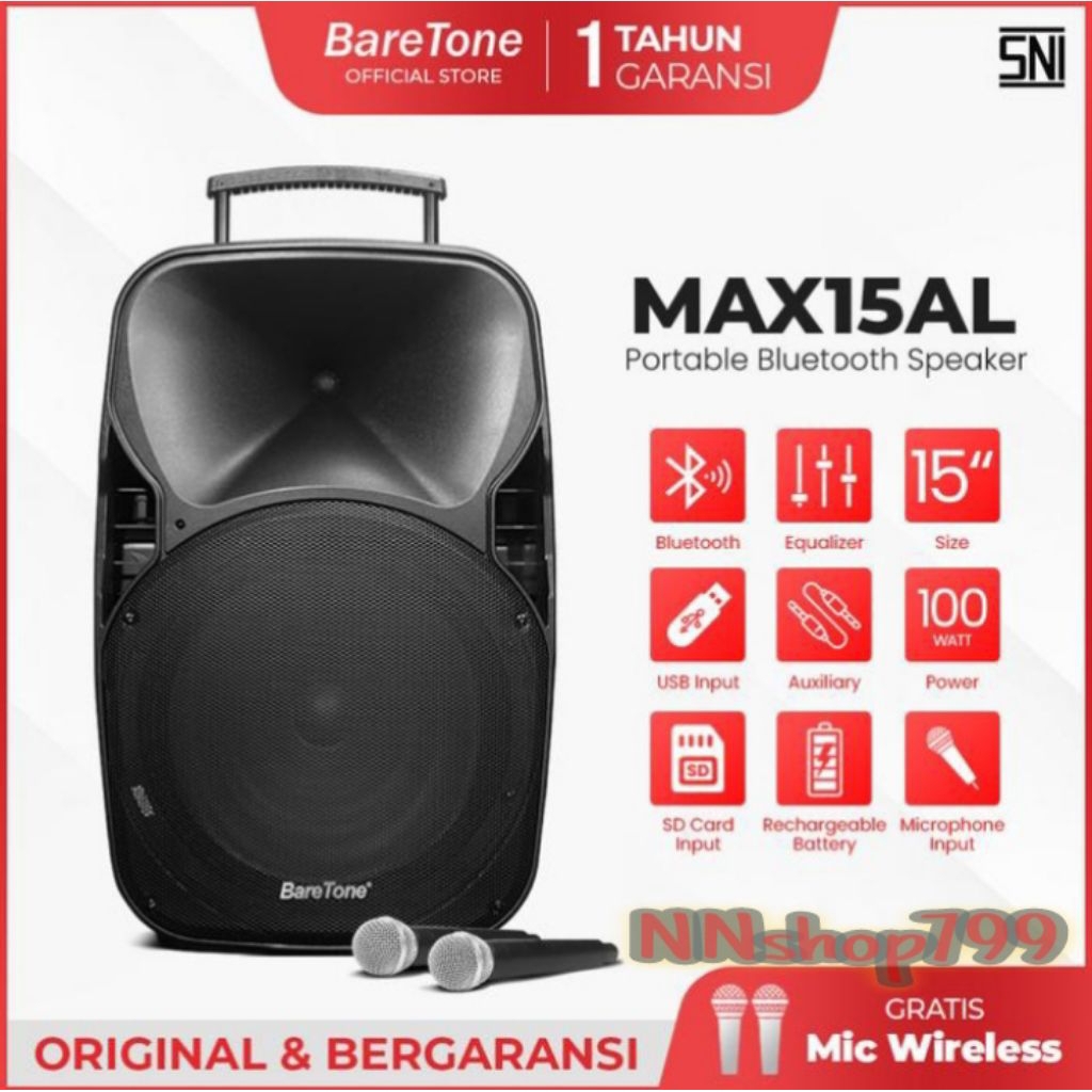 Speaker Portabel Baretone MAX15AL / Meeting Wireless Portabel Baretone MAX15AL