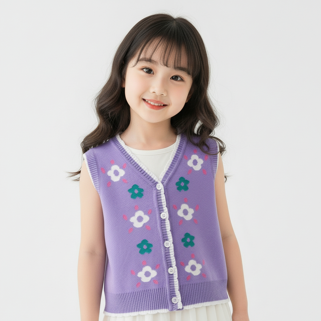 Zahra - Atasan Baju Anak Cewek Usia 1-6 Tahun Salvia Vest |  Pakaian Anak Perempuan Vest Anak Terbar