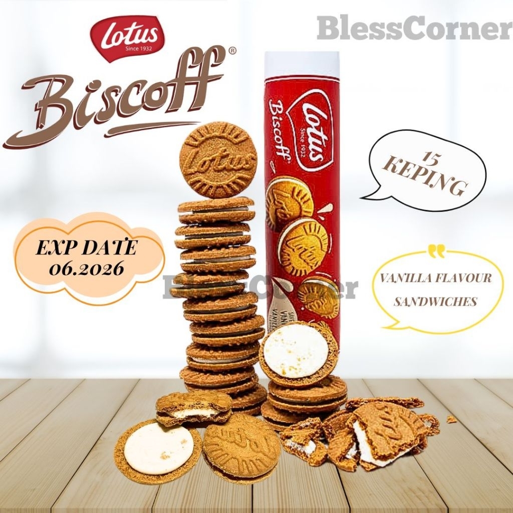 Biskuit Lotus Biscoff Vanilla 150Gr Lotus Biscoff Biscuit Sandwich Vanilla Lotus Biscoff Sandwich Va