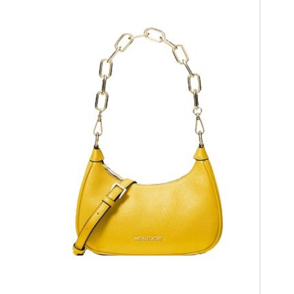 MK CORA GOLDEN YELLOW MINI ZIP LEATHER TAS KETEK TAS SLING LEMON