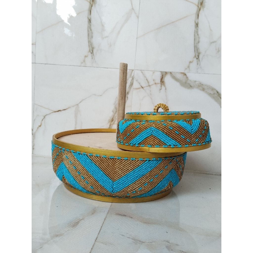 Bokor full payet sultan BIRU TOSKA+ EMAS